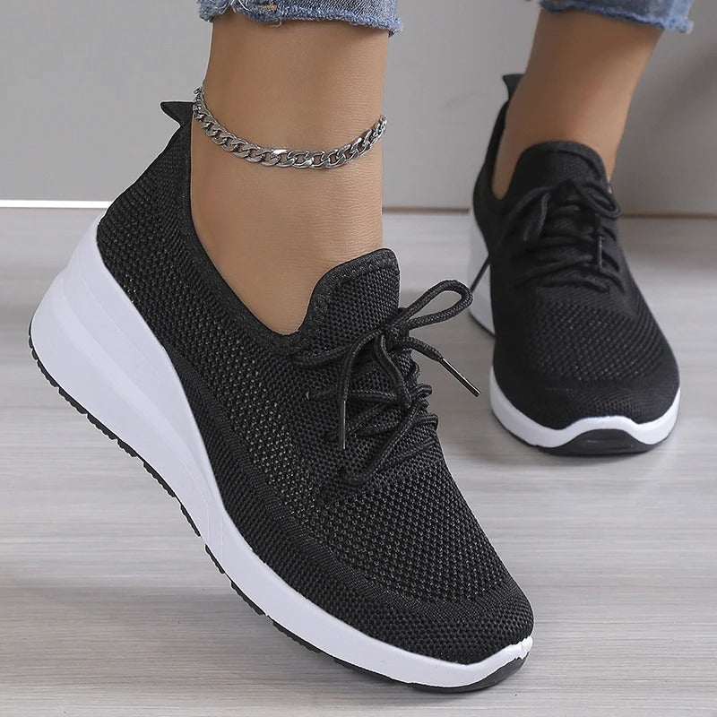 Chaussures running respirantes femme beige