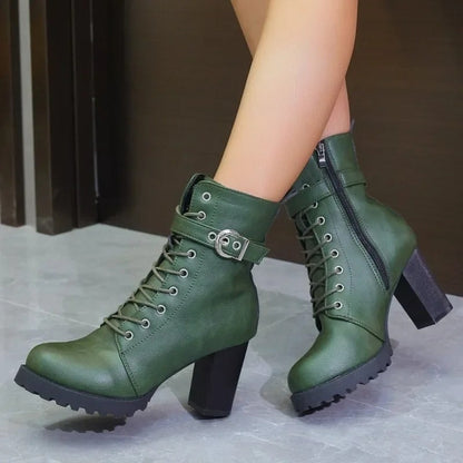 Bottines Hauts Talons Femmes Hiver avec Fermeture Éclair