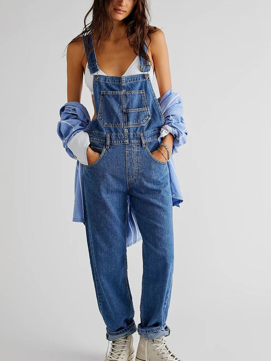 Salopette Jeans Femme Dénim avec Poches - LuxeStyle