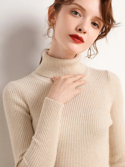 Pull à col roulé marine femme élégant