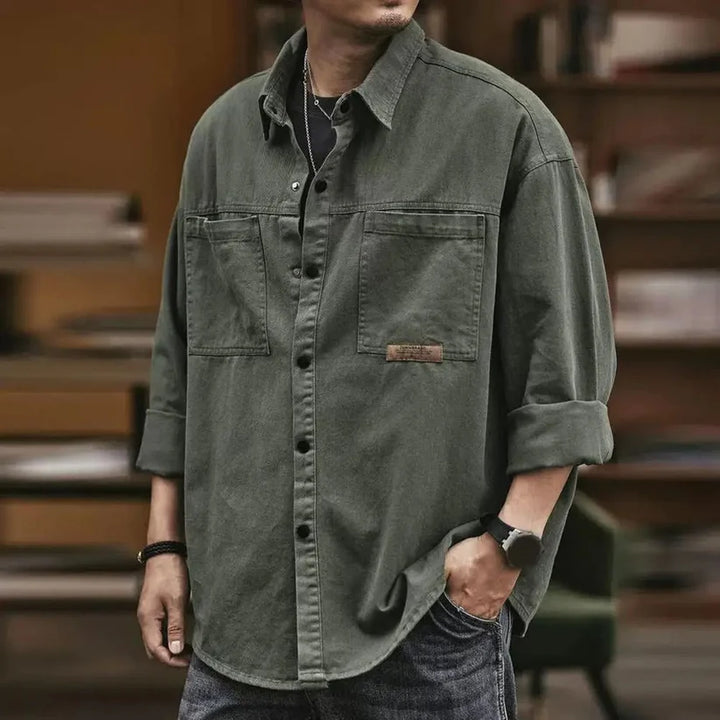 Chemise Relâchée avec Poches Avant - LuxeStyle