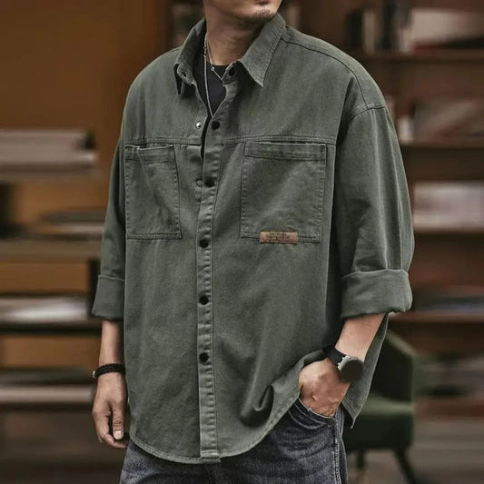 Chemise Relâchée avec Poches Avant - LuxeStyle