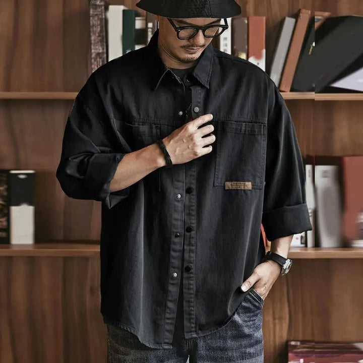 Chemise Relâchée avec Poches Avant