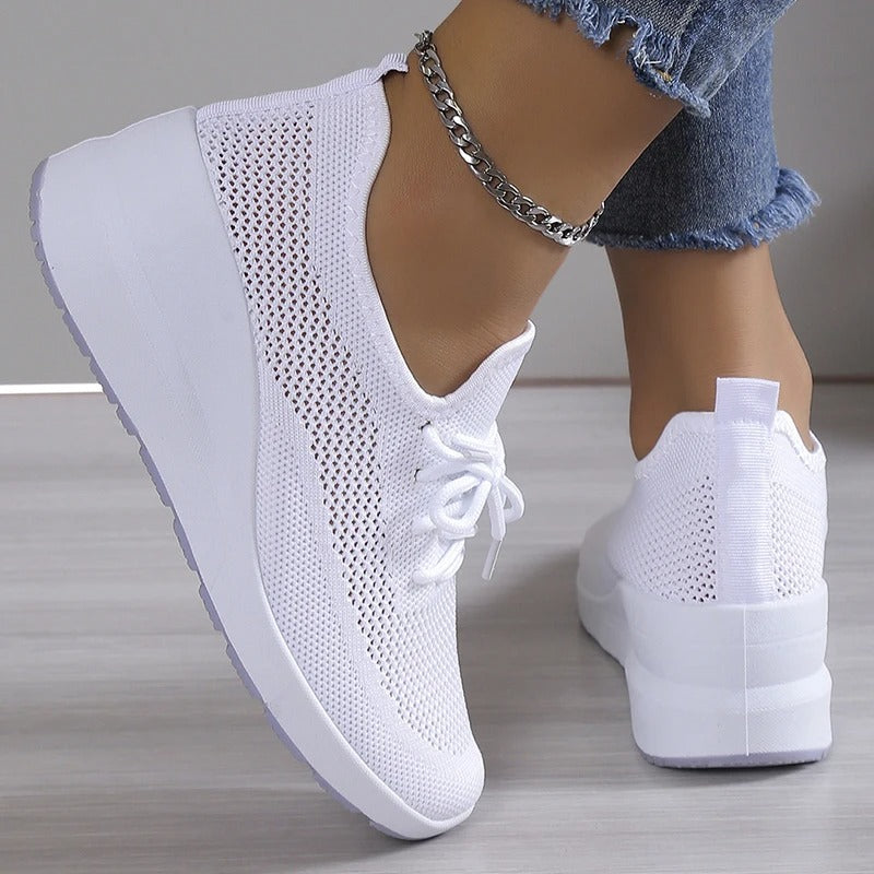 Chaussures running légères femme beige