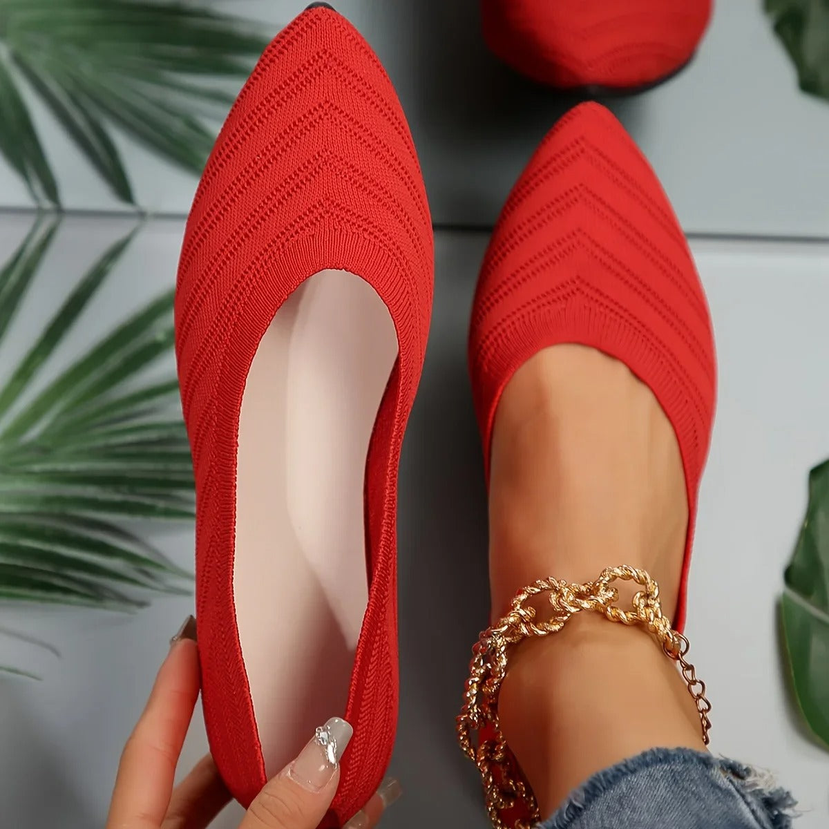 Ballerines colorées pour femmes à motifs géométriques