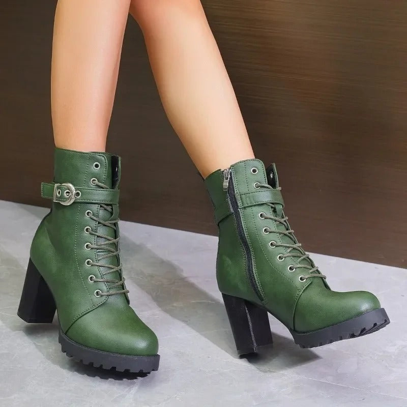 Bottines Hauts Talons Femmes Hiver avec Fermeture Éclair - LuxeStyle