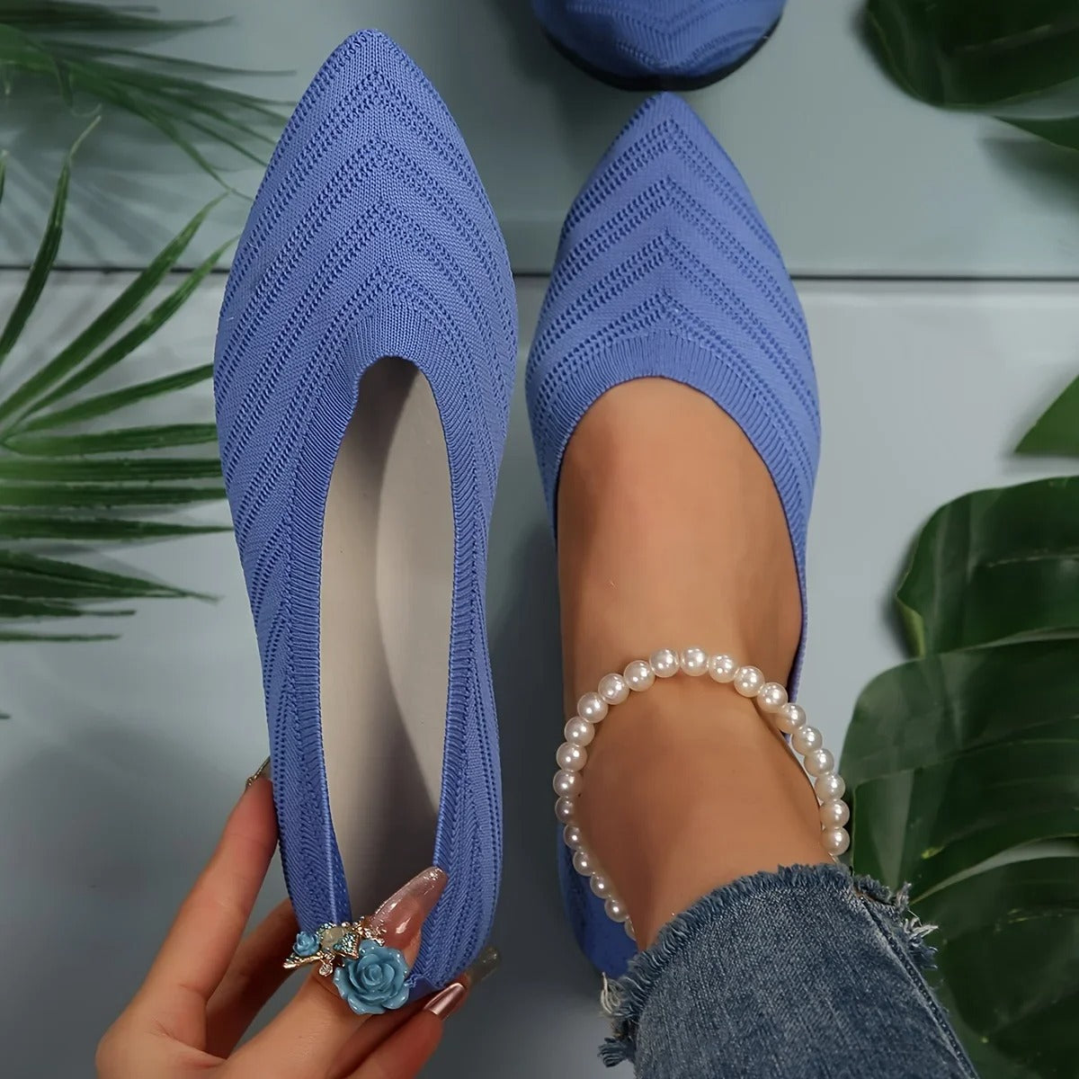 Ballerines colorées pour femmes à motifs géométriques