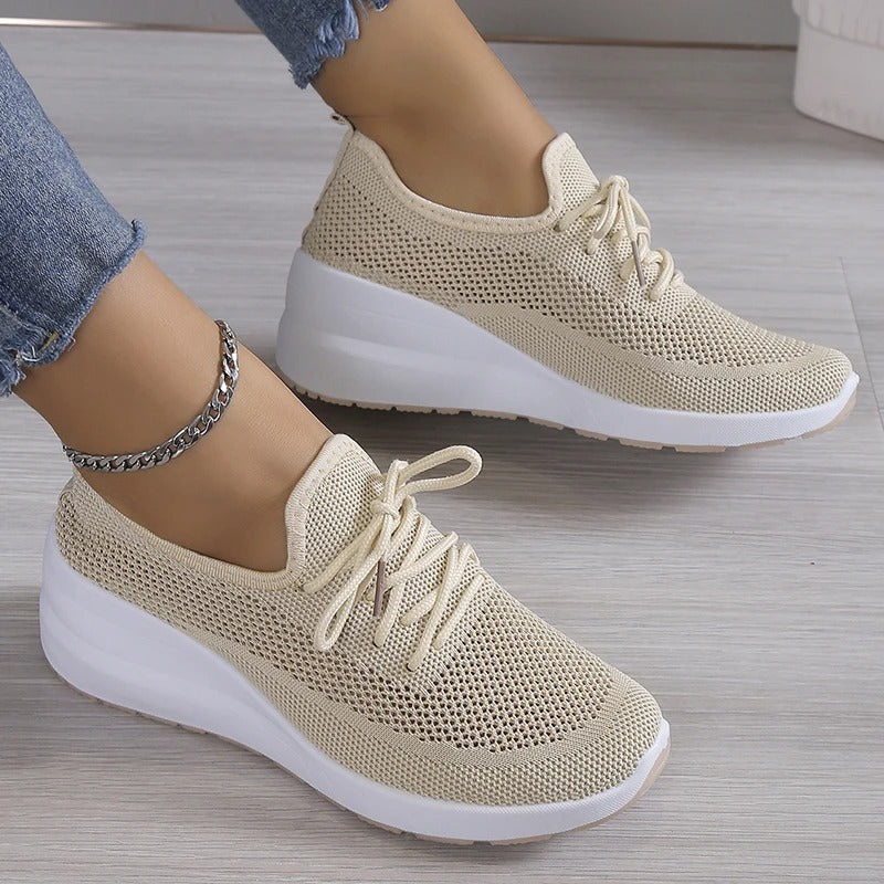 Chaussures running légères femme beige - LuxeStyle