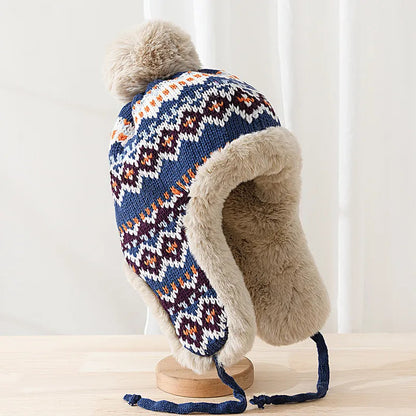 Casque Hiver Chaud avec Pompon pour Adultes - LuxeStyle