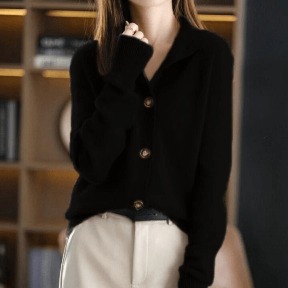 Gilet Femme Élégant Laine Naturelle Boutonné
