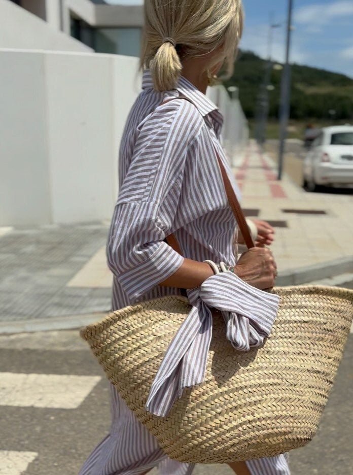 Robe femme rayée pastel rose et blanc