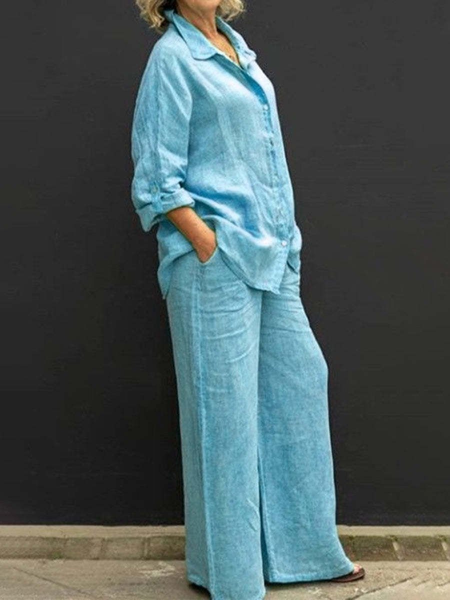 Tenue Femme Été Fresh Chemisier et Pantalon Large