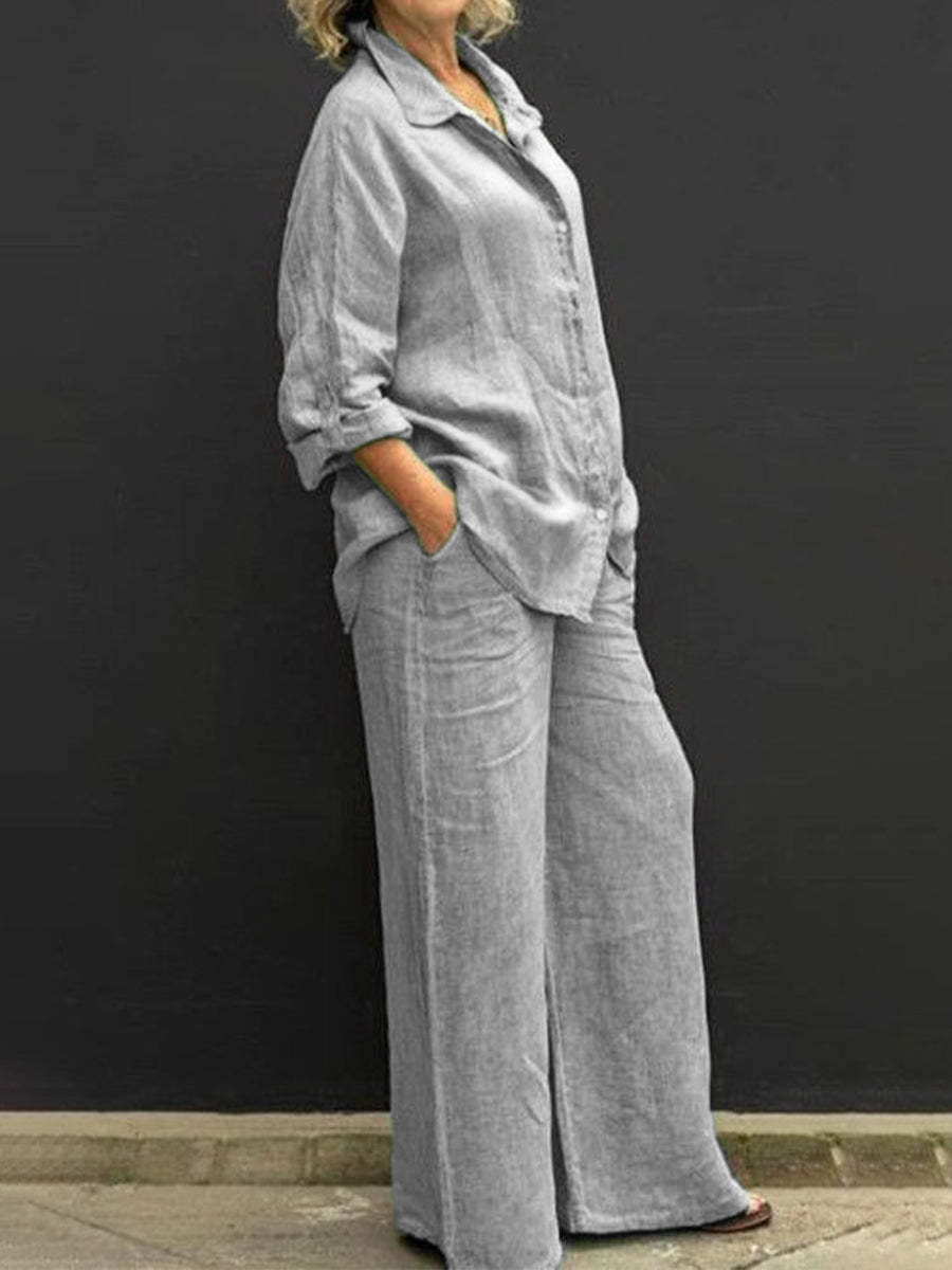 Tenue Femme Été Fresh Chemisier et Pantalon Large