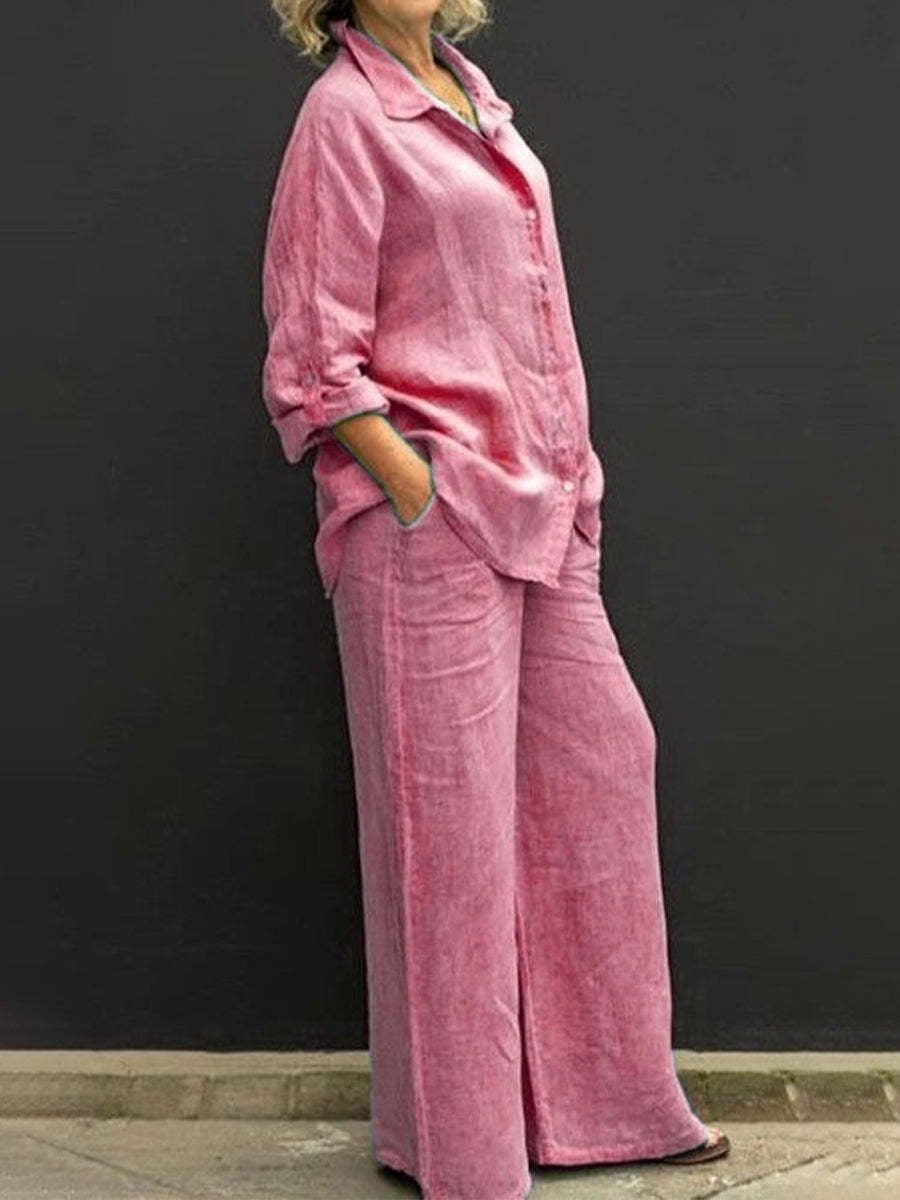 Tenue Femme Été Fresh Chemisier et Pantalon Large