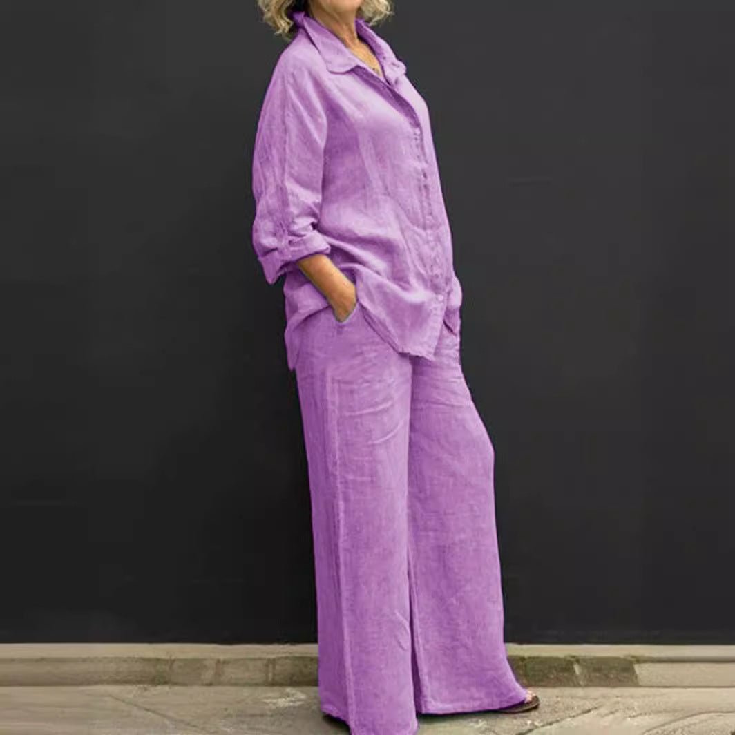 Tenue Femme Été Fresh Chemisier et Pantalon Large