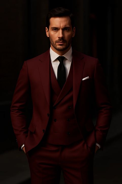 Costume Homme Élégant Noir et Vert Marine
