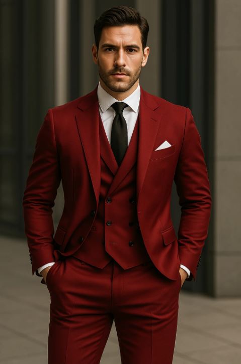 Costume Homme Élégant Noir et Vert Marine