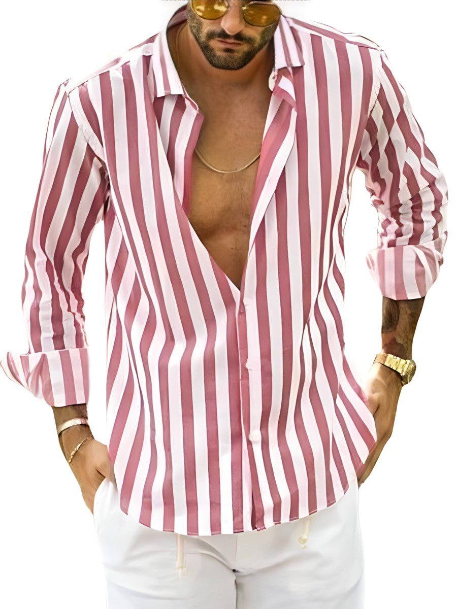 Chemise homme à rayures élégante | Manches longues