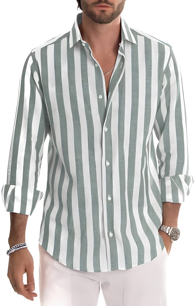 Chemise homme à rayures élégante | Manches longues