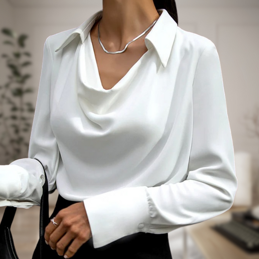 Chemisier Élégant en Soie pour Femmes Manches Longues - LuxeStyle
