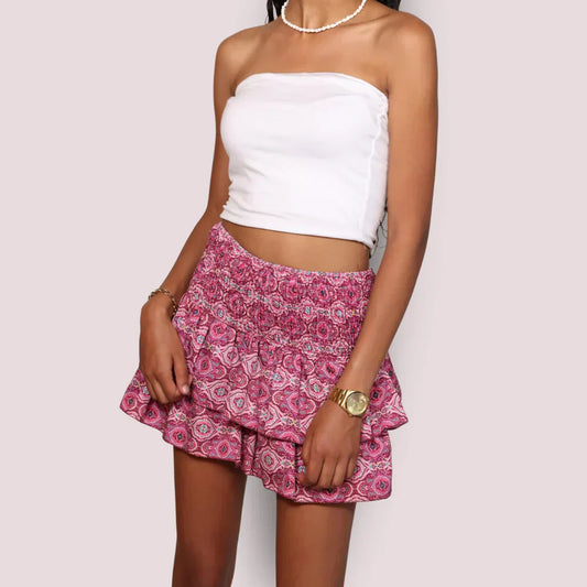 Jupe Été Florale Femme - Robe Courte Légère avec Short Intérieur - LuxeStyle