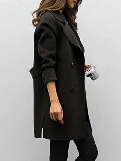 Manteau Femme Élégant Olive à Fermeture Éclair avec Poches