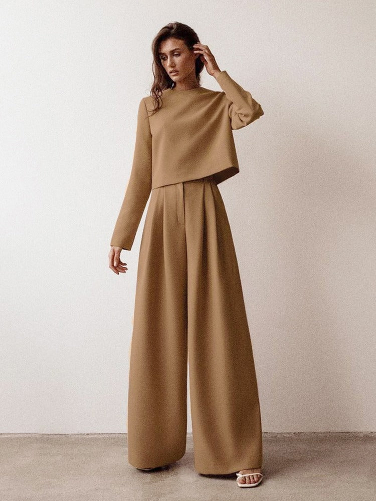 Costume Femme Élégant Pantalon Large