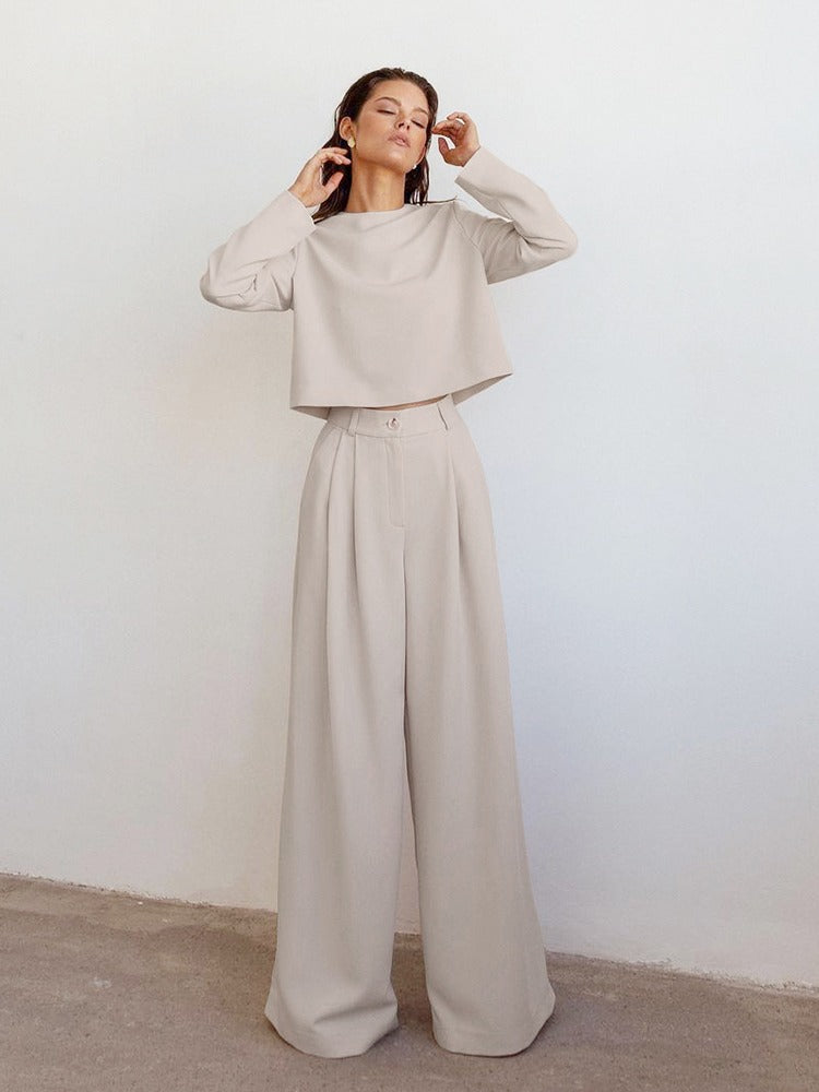 Costume Femme Élégant Pantalon Large - LuxeStyle