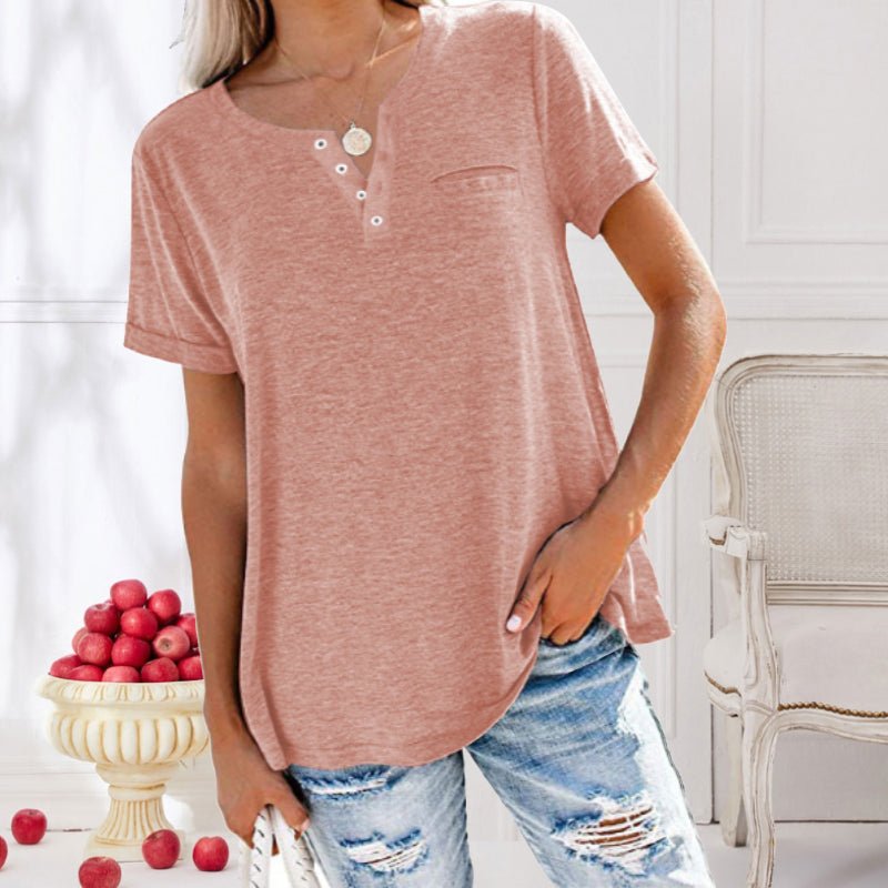 T-Shirt Femme Décontracté à Manches Courtes avec Col Rond