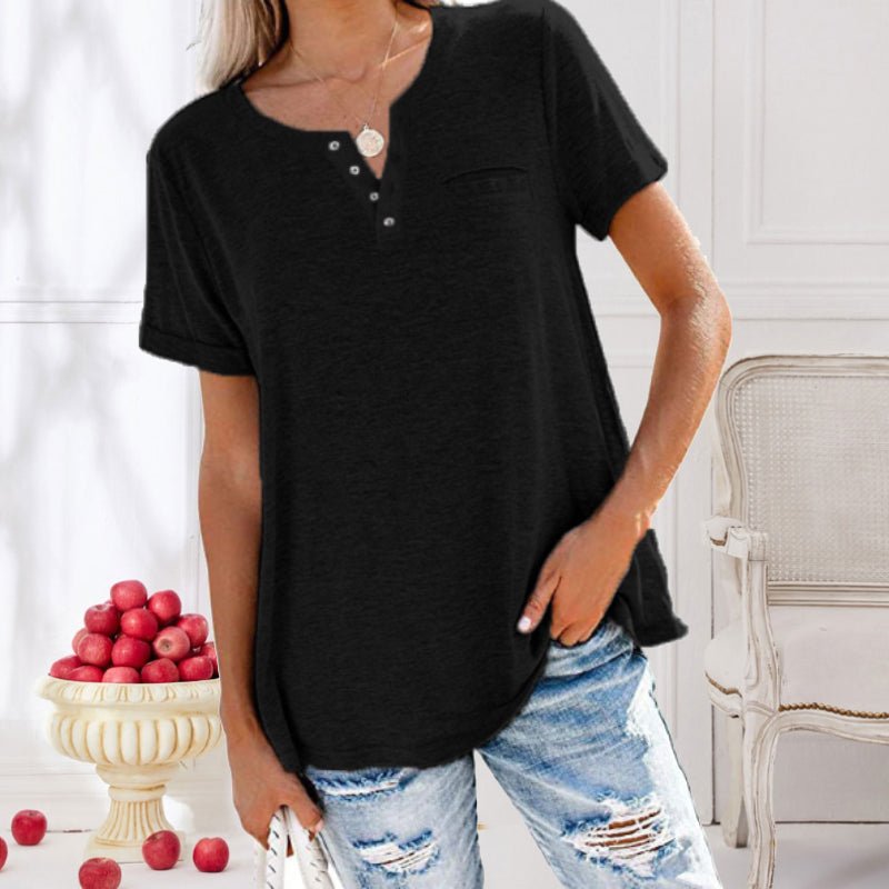 T-Shirt Femme Décontracté à Manches Courtes avec Col Rond