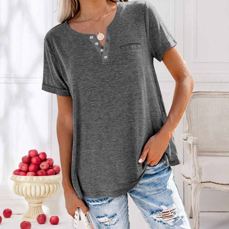 T-Shirt Femme Décontracté à Manches Courtes avec Col Rond