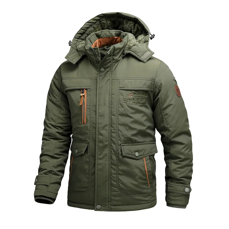 Parka Homme Hiver Étanche Beige