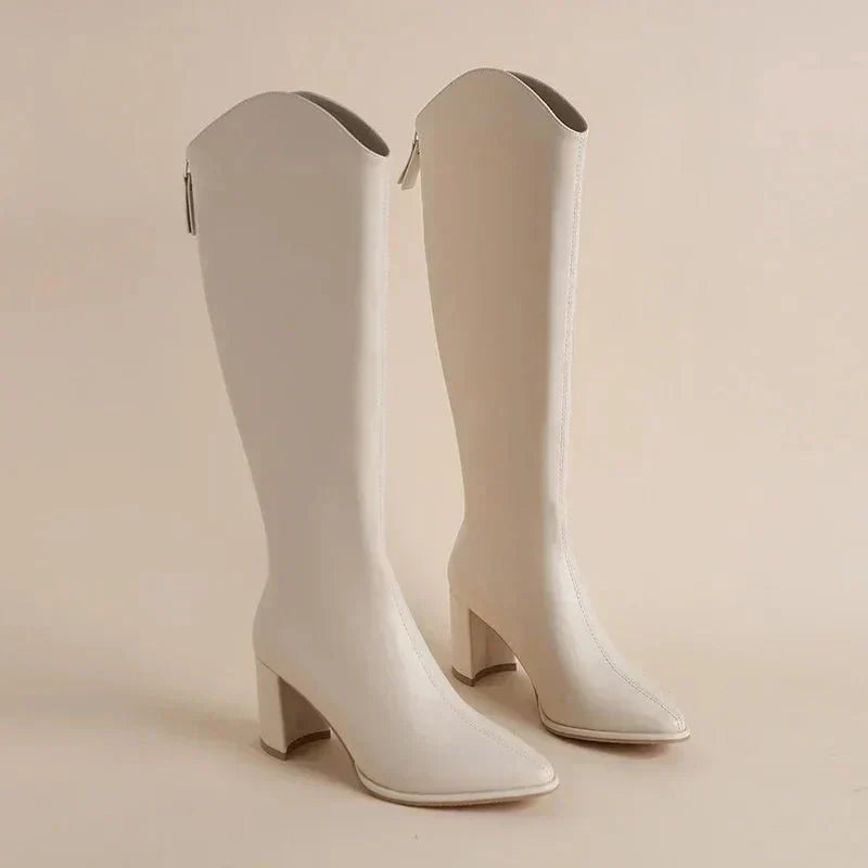 Bottes Hautes À Talon Carré Pour Femme | Hiver