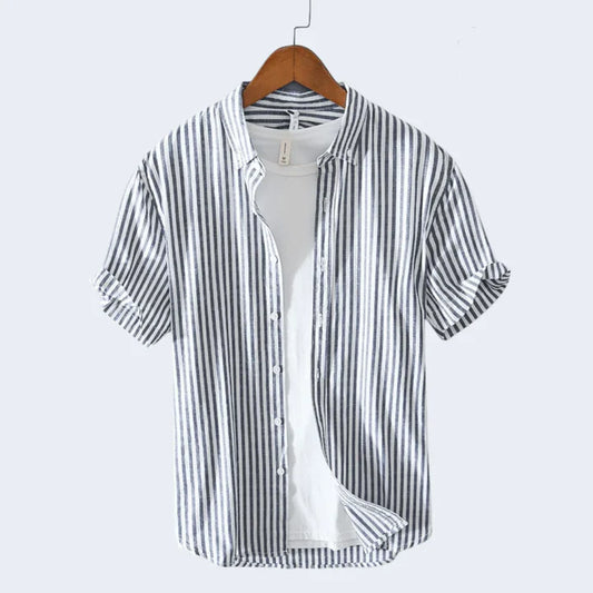 Chemise Homme Élégante Manches Courtes Boutons Nacrés - luxestyle