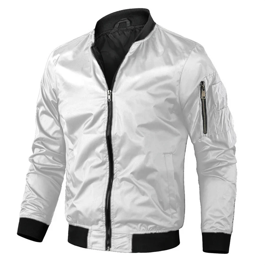 Veste Bomber Casual Manches Longues pour Homme Éclair