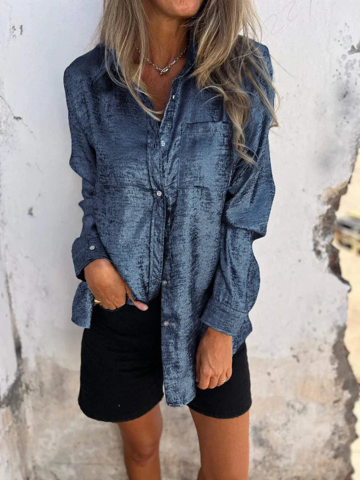 Chemise Féminine Élégante à Manches Longues Boutonnées