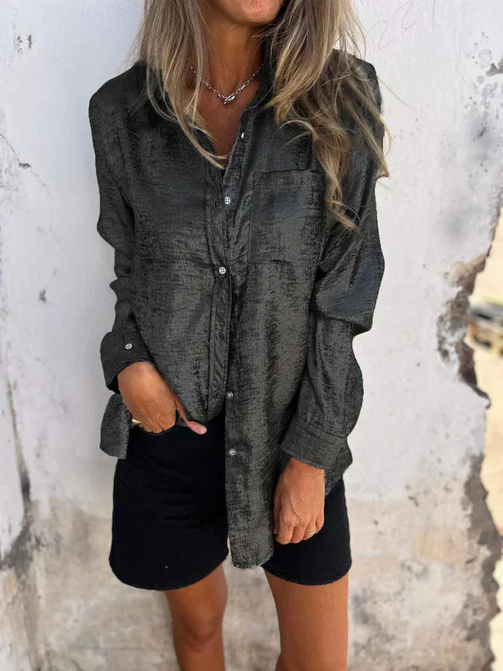 Chemise Féminine Élégante à Manches Longues Boutonnées