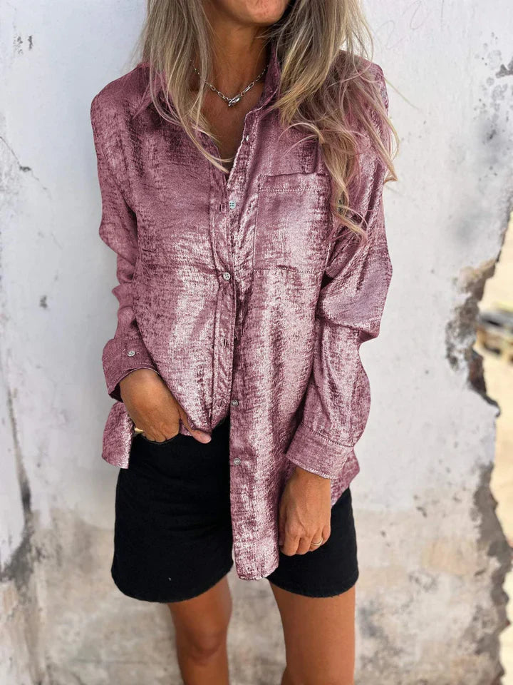 Chemise Féminine Élégante à Manches Longues Boutonnées