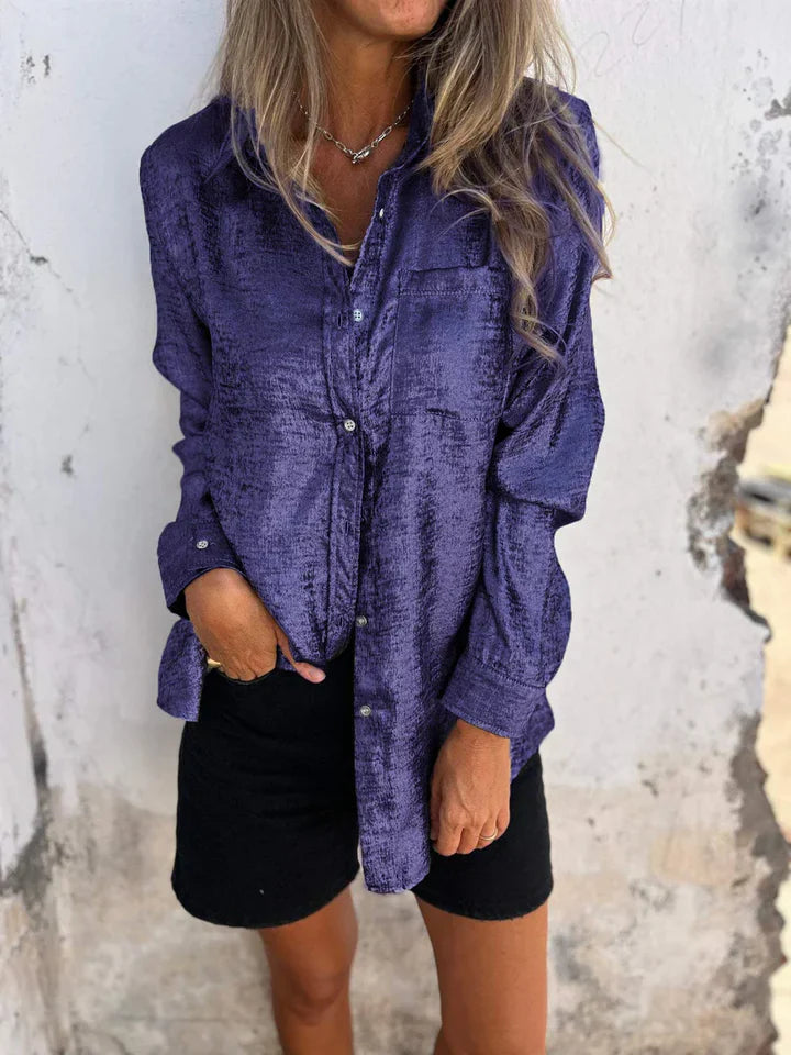 Chemise Féminine Élégante à Manches Longues Boutonnées