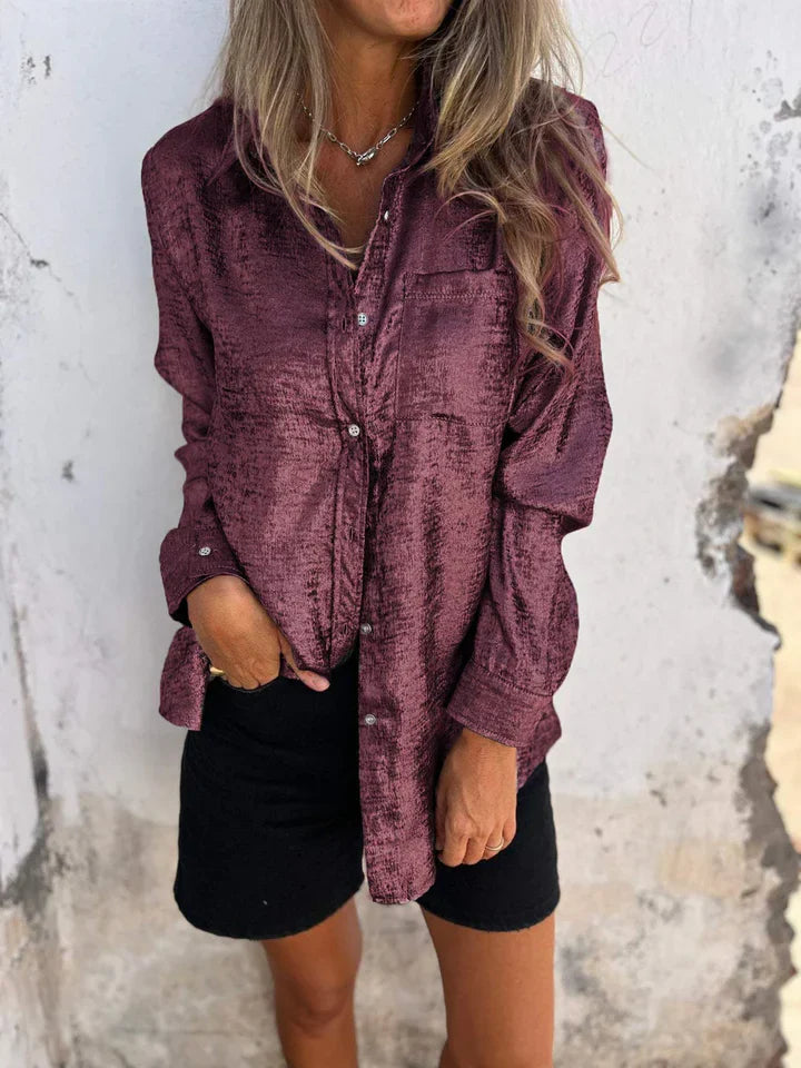 Chemise Féminine Élégante à Manches Longues Boutonnées