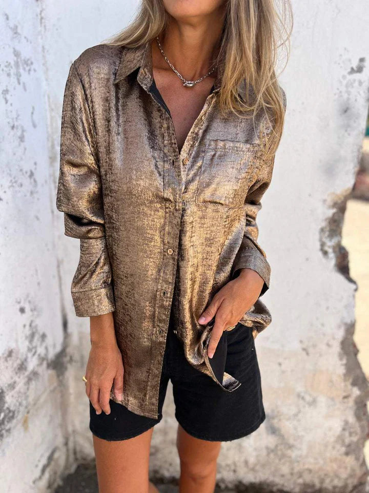 Chemise Féminine Élégante à Manches Longues Boutonnées
