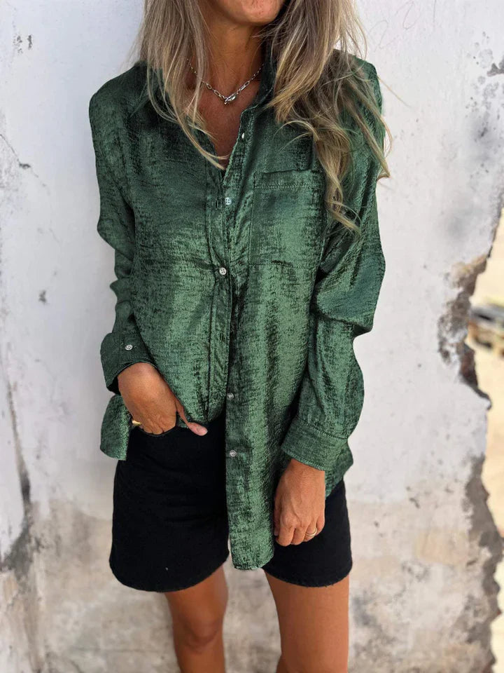 Chemise Féminine Élégante à Manches Longues Boutonnées