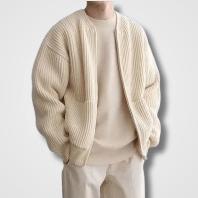 Gilet Homme Maille Châle Cognac