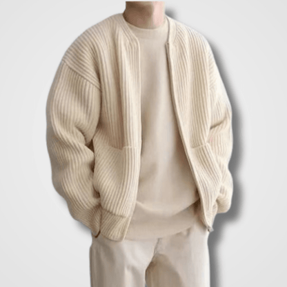 Gilet Homme Maille Châle Cognac