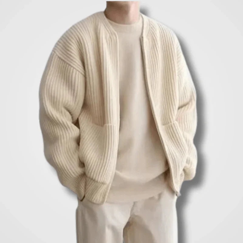 Pull En Maille Homme Manches Longues Zippé - luxestyle