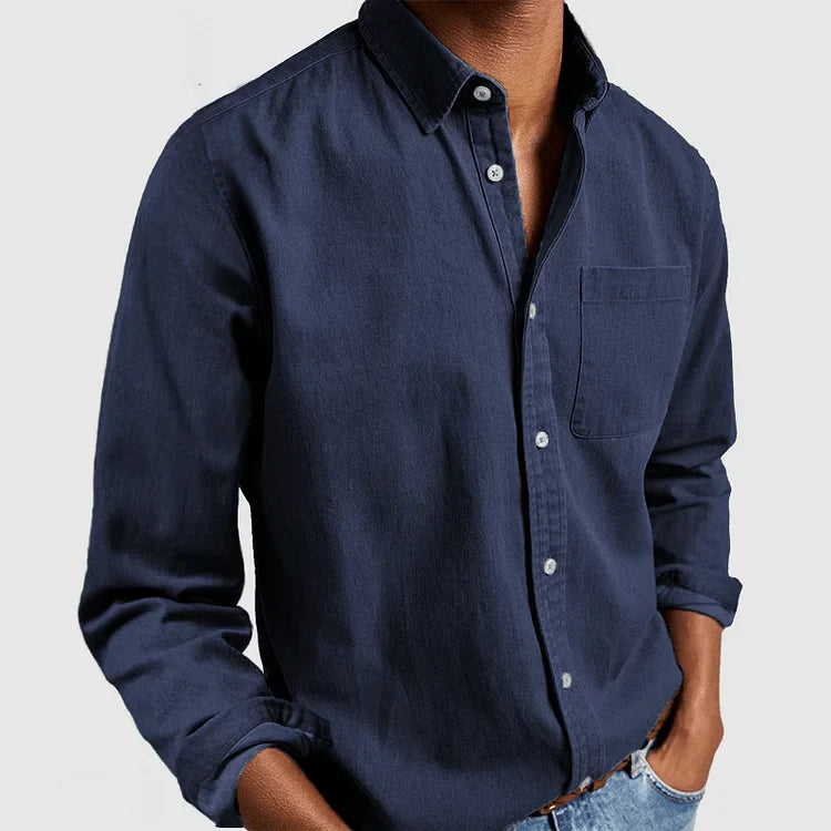 Chemise Classique Relâchée Pour Hommes Manches Longues - luxestyle