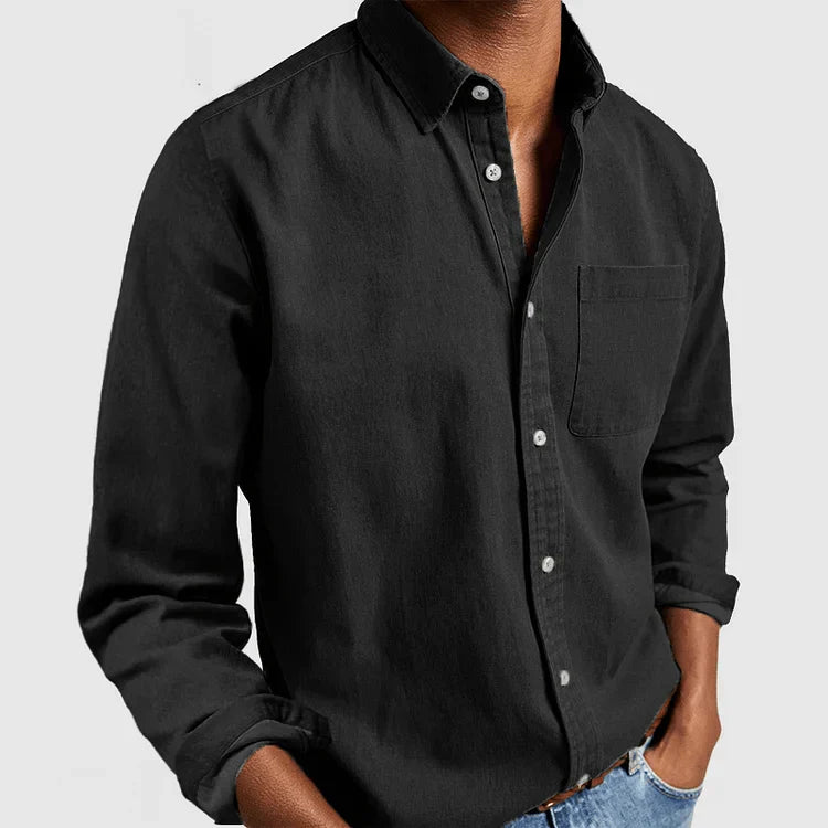 Chemise Classique Relâchée Pour Hommes Manches Longues
