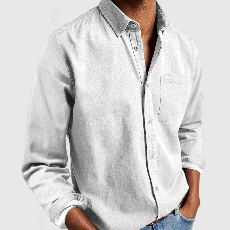 Chemise Classique Relâchée Pour Hommes Manches Longues