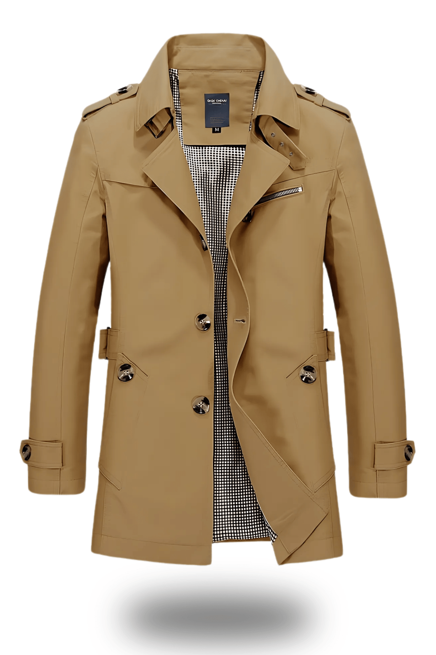 Manteau Trench Classique Brun pour Homme