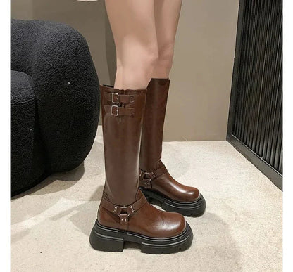 Bottes D'hiver À Boucles | Talons Carrés
